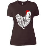 Chicken Christmas T Shirt Merry Chickmas Santa Claus Gifts - Ladies' Boyfriend T-Shirt