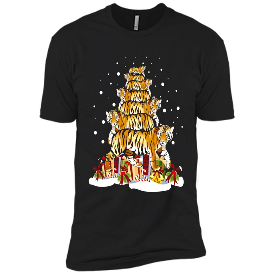 Tiger Christmas Tree Funny Merry Christmas - Premium Short Sleeve T-Shirt