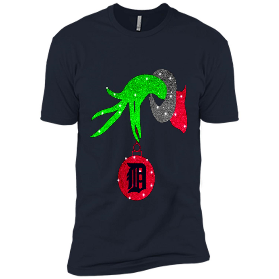 GRINCH HAND HOLDING DETROIT TIGERS GLITTER CHRISTMAS PINGPONG