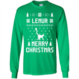 Vintage Tee For Women Men Graphic Shirts Lemur Ugly Christmas Sweater - Long Sleeve T-Shirt