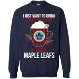 I Just Want To Drink Hot Chocolate & Watch Toronto Maple Leafs Ugly Christmas Sweater PINGPONG