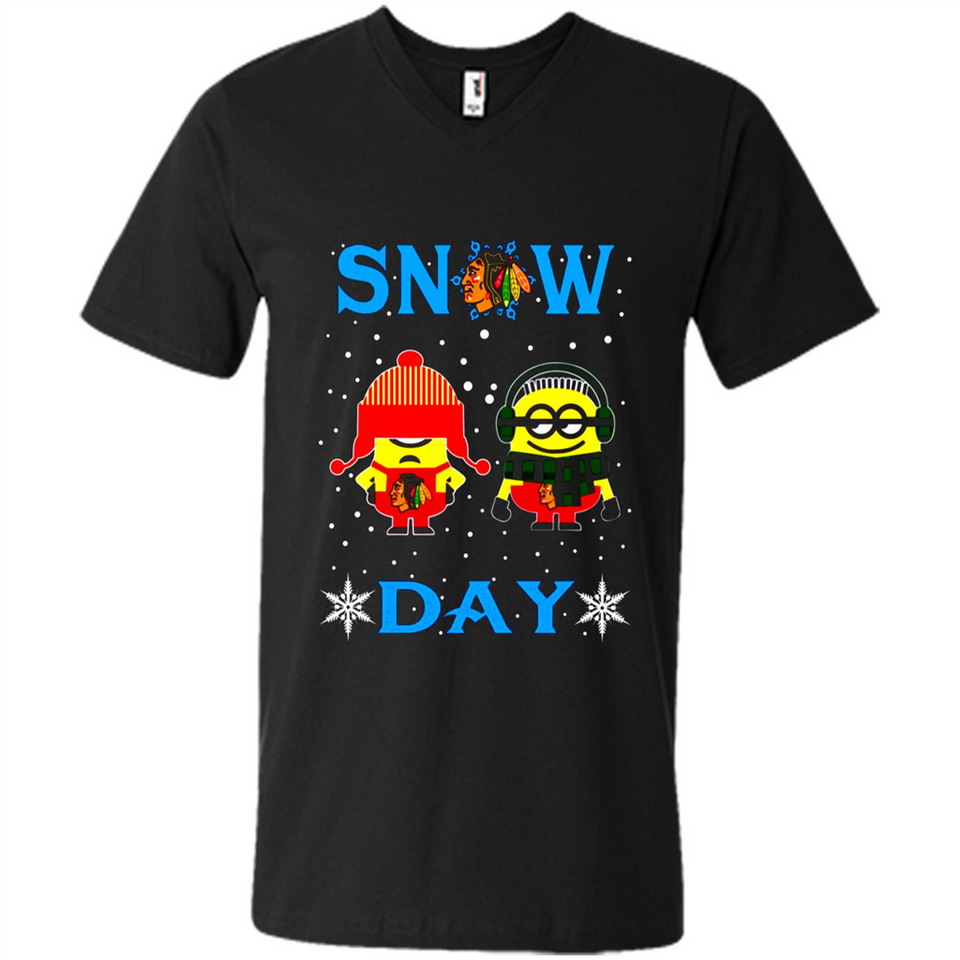 Snow Day Shirt For Chicago Blackhawks Vs Minion Fans pingpong