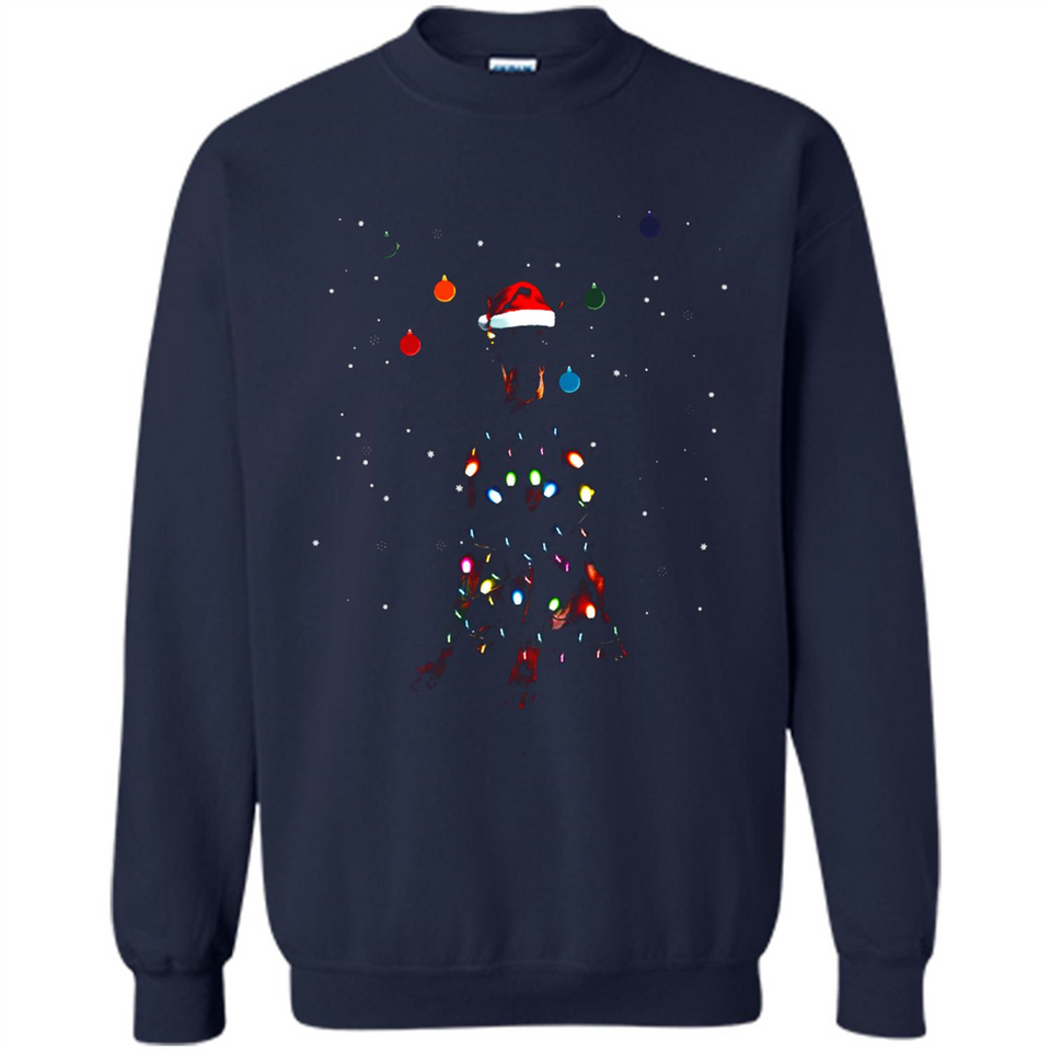 Doberman Santa Lights Christmas Dog Xmas Sweatshirt - Sweatshirt