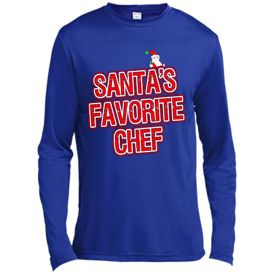 Funny Christmas Clothes - Santas Favorite Chef - Canvas Long Sleeve T-Shirt