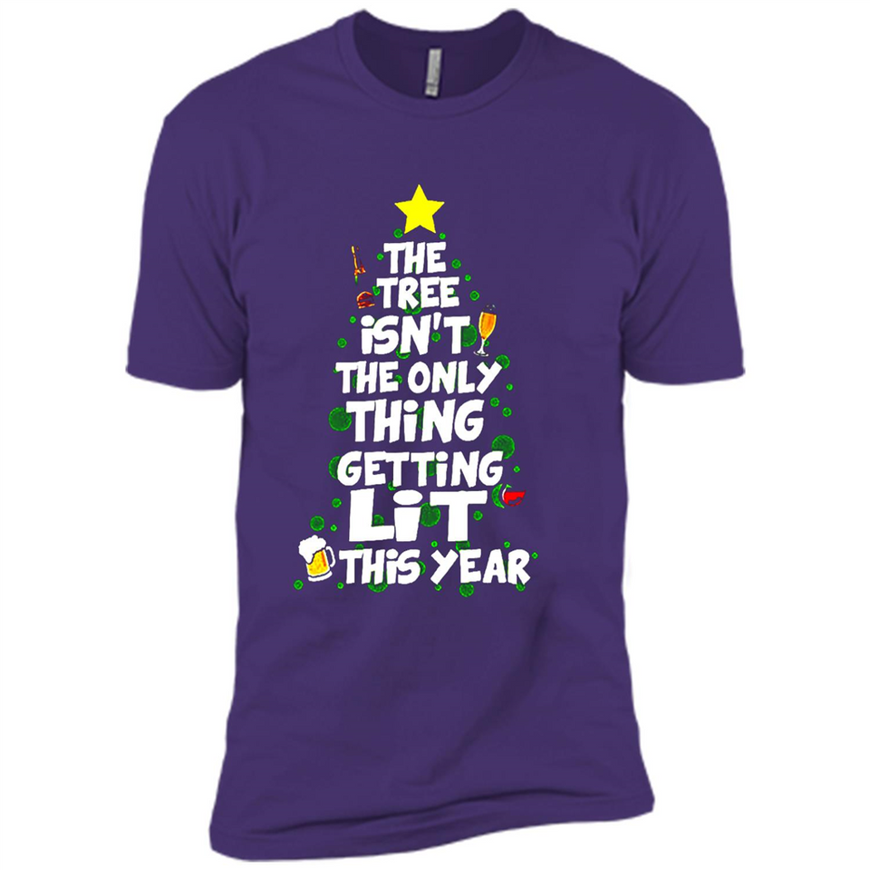 Funny Christmas Tree Drinking Sweatshirt Adult Boozy Festive - Premium Short Sleeve T-Shirt