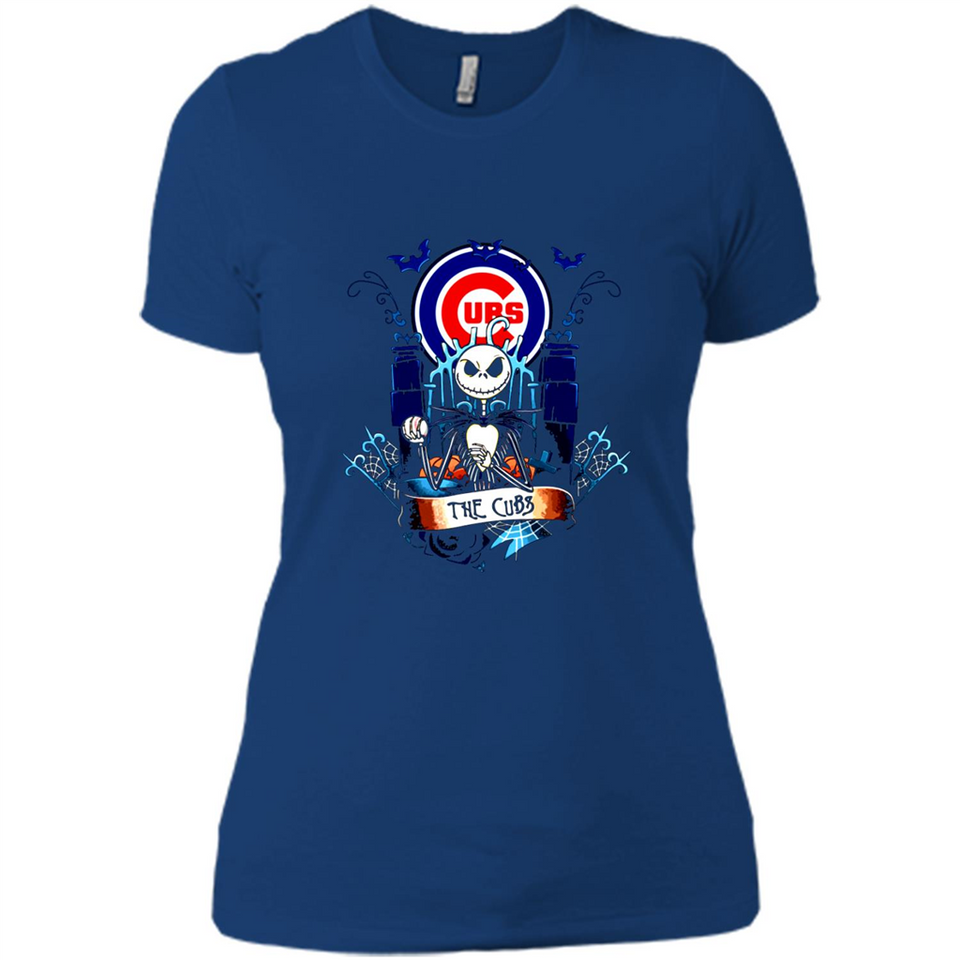 Chicago Cubs Halloween The Nightmare Before Christmas - Ladies' Boyfriend T-Shirt