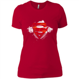 Calgary Flames And Superman Fans - Ladies' Boyfriend T-Shirt