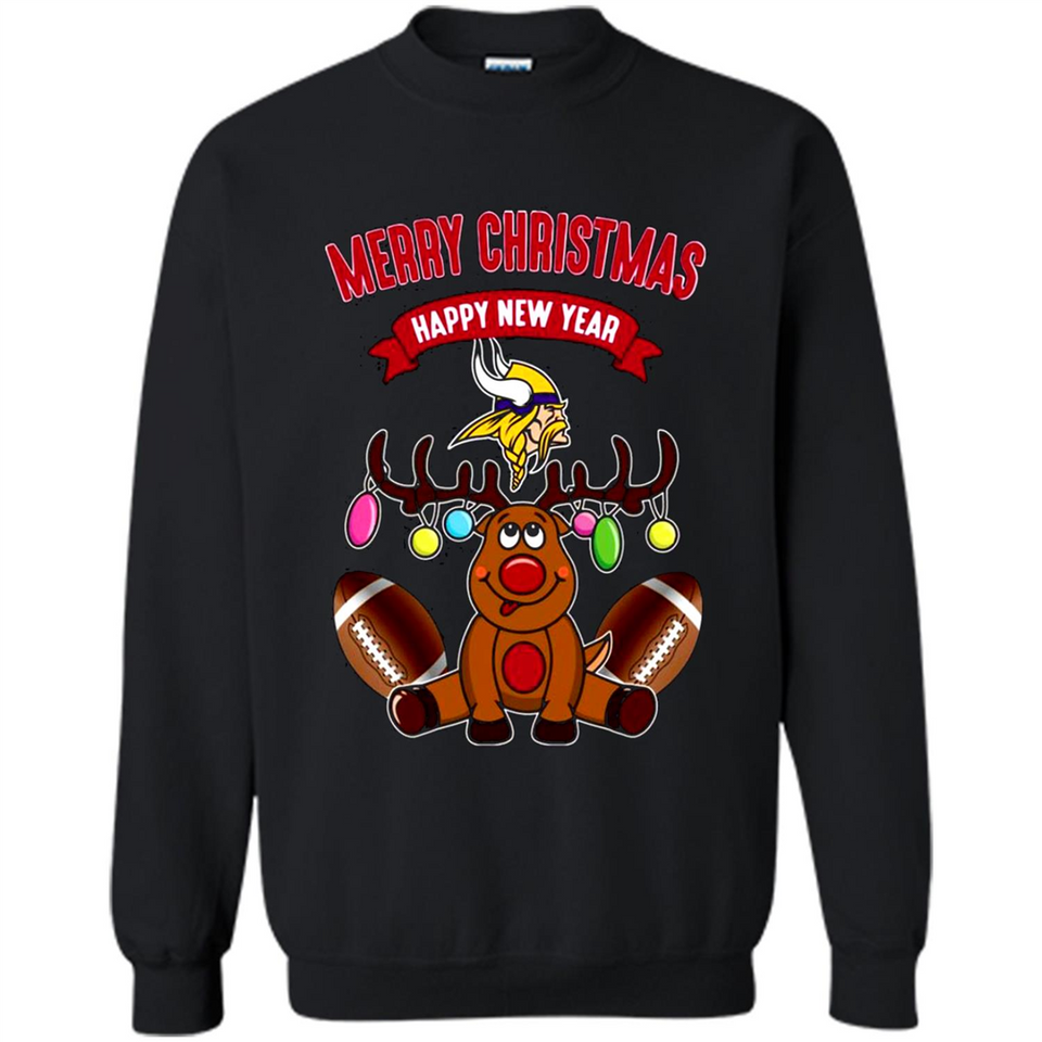 Minnesota Vikings NFL Reindeer Funny Merry Christmas And Happy New Year