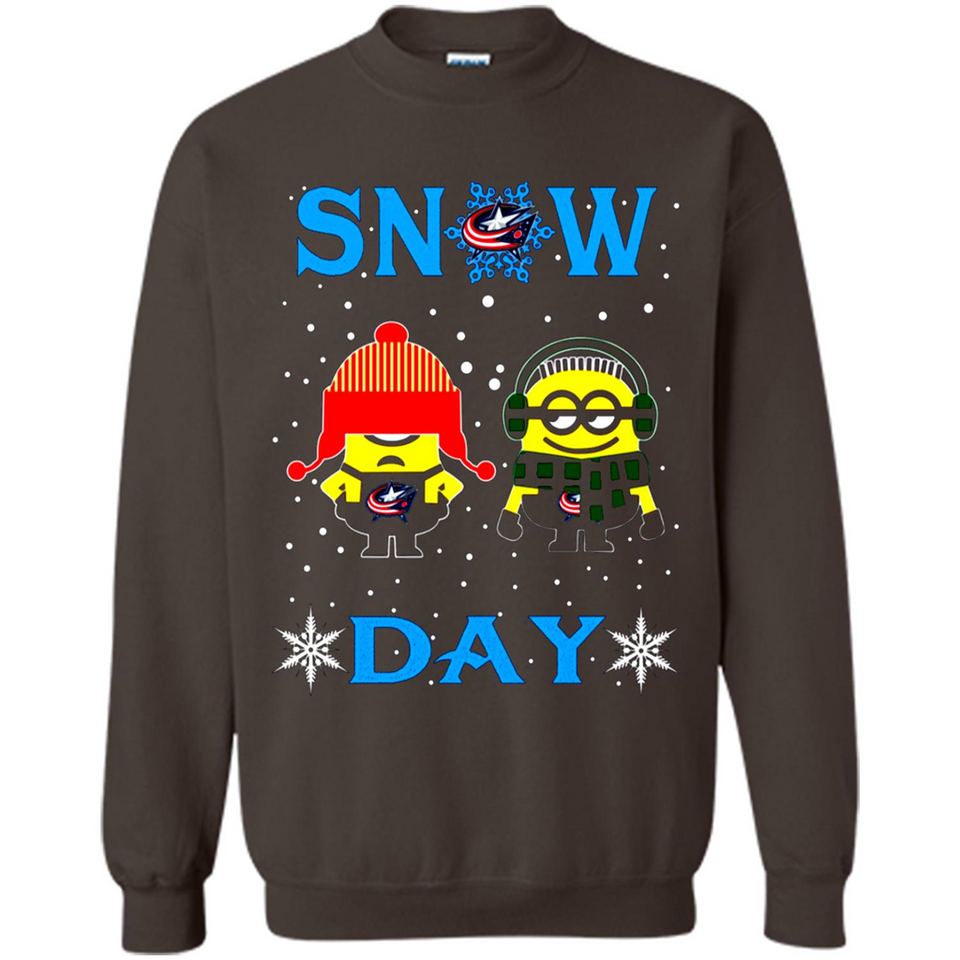 Snow Day Shirt For Columbus Blue Jackets Vs Minion Fans pingpong