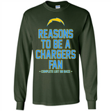 Reasons to be a Los Angeles Chargers Fan Complete List on Back - Long Sleeve T-Shirt