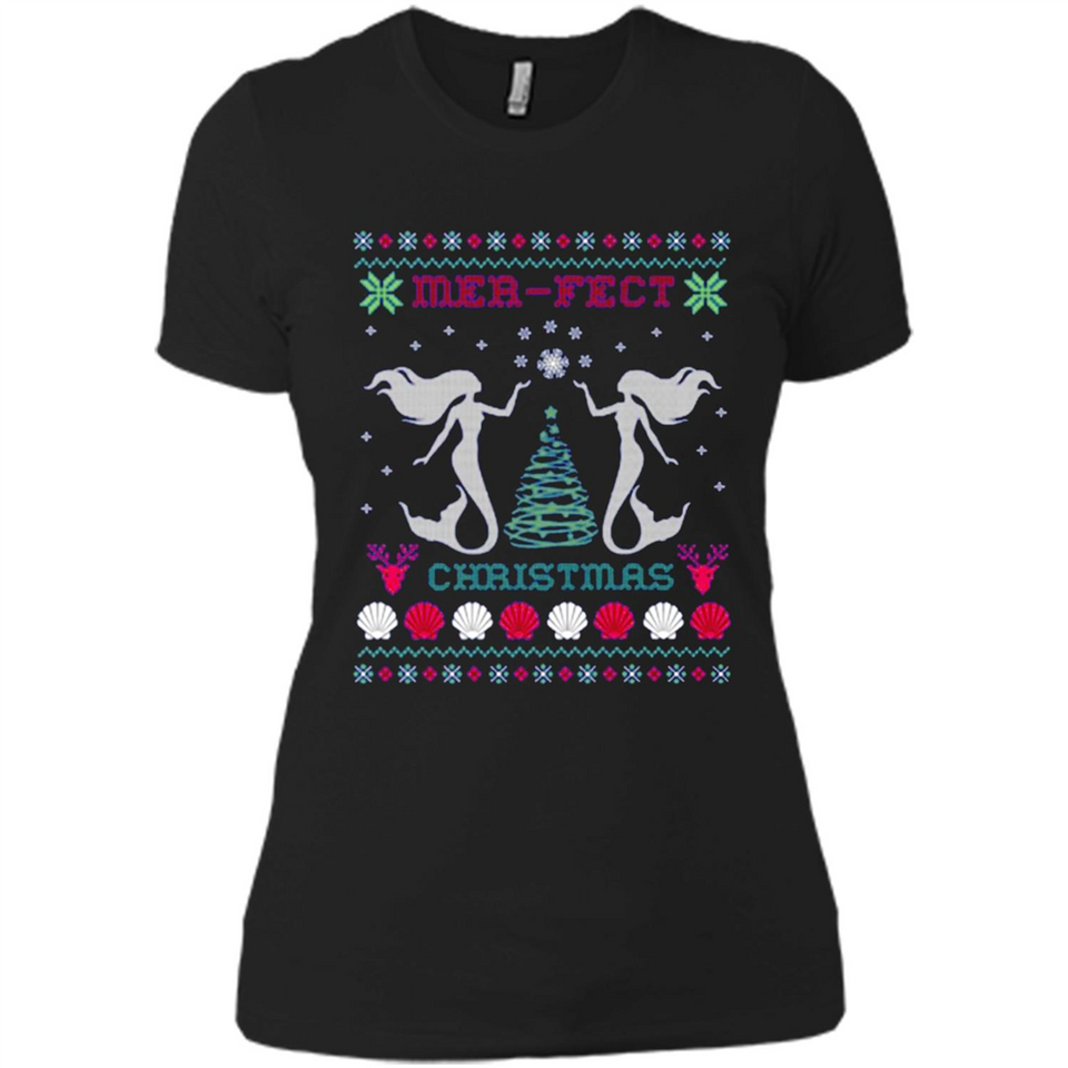Mermaid Mer-Fect Ugly Christmas Sweater - Ladies' Boyfriend T-Shirt