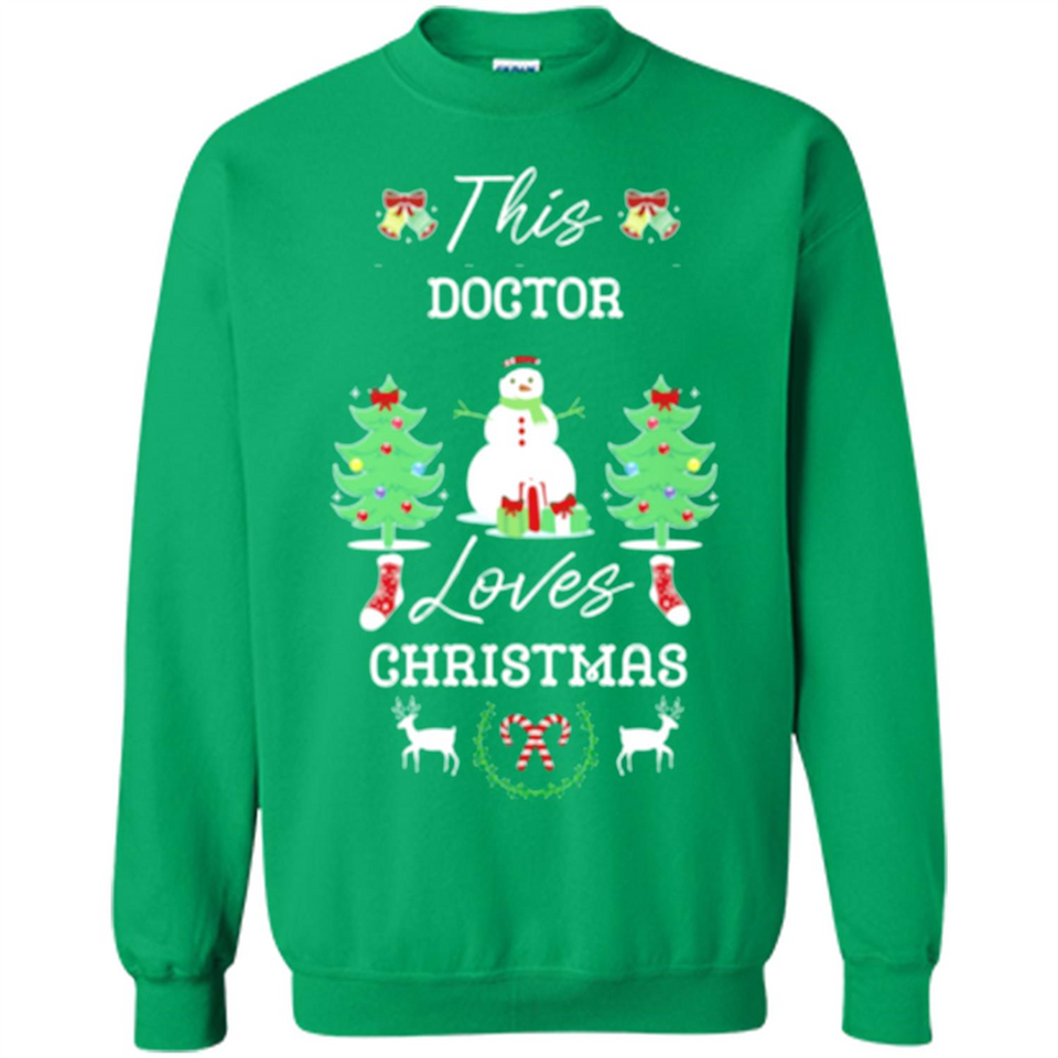 This Doctor Loves Christmas Tree Shirt with Snowman