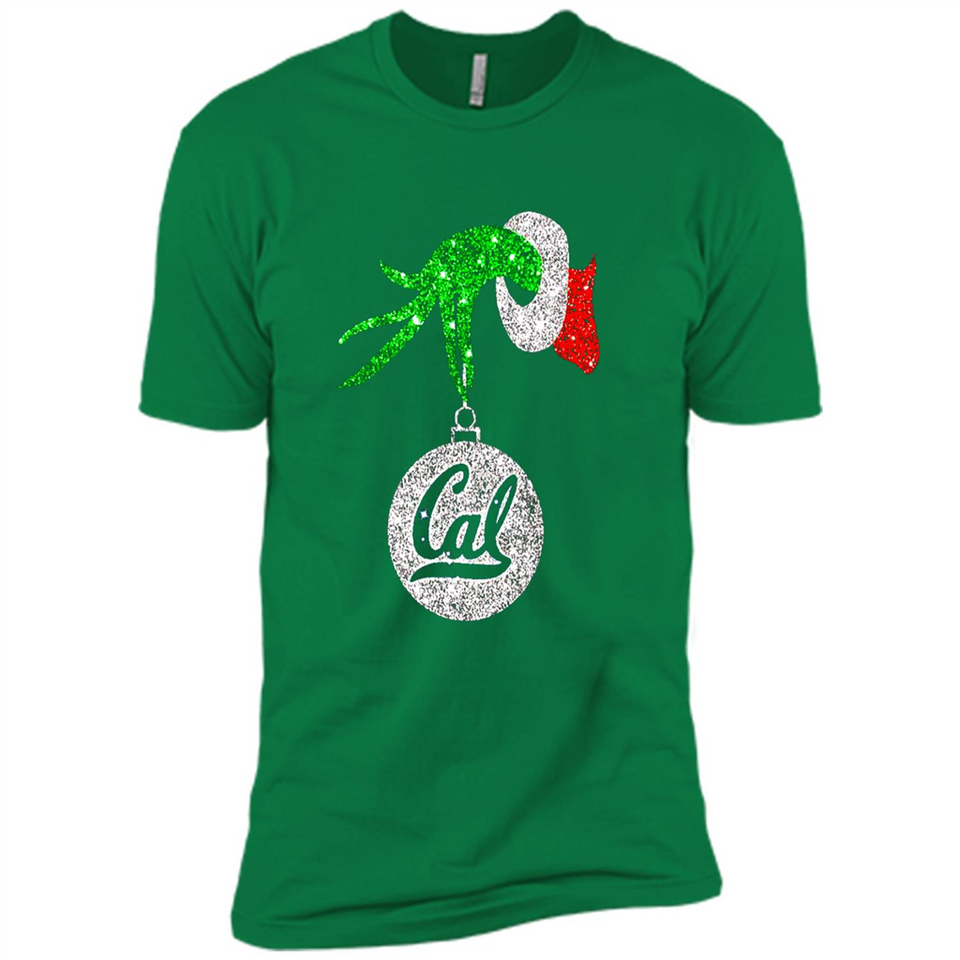 Amazing California Golden Bears Glitter Grinch Monogram Ornament Christmas Gift - Premium Short Sleeve T-Shirt
