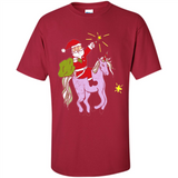 Distressed Retro Santa Riding Unicorn - Shirt