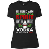 Christmas Gift Shirt Christmas Spirit Vodka Santa - Ladies' Boyfriend T-Shirt