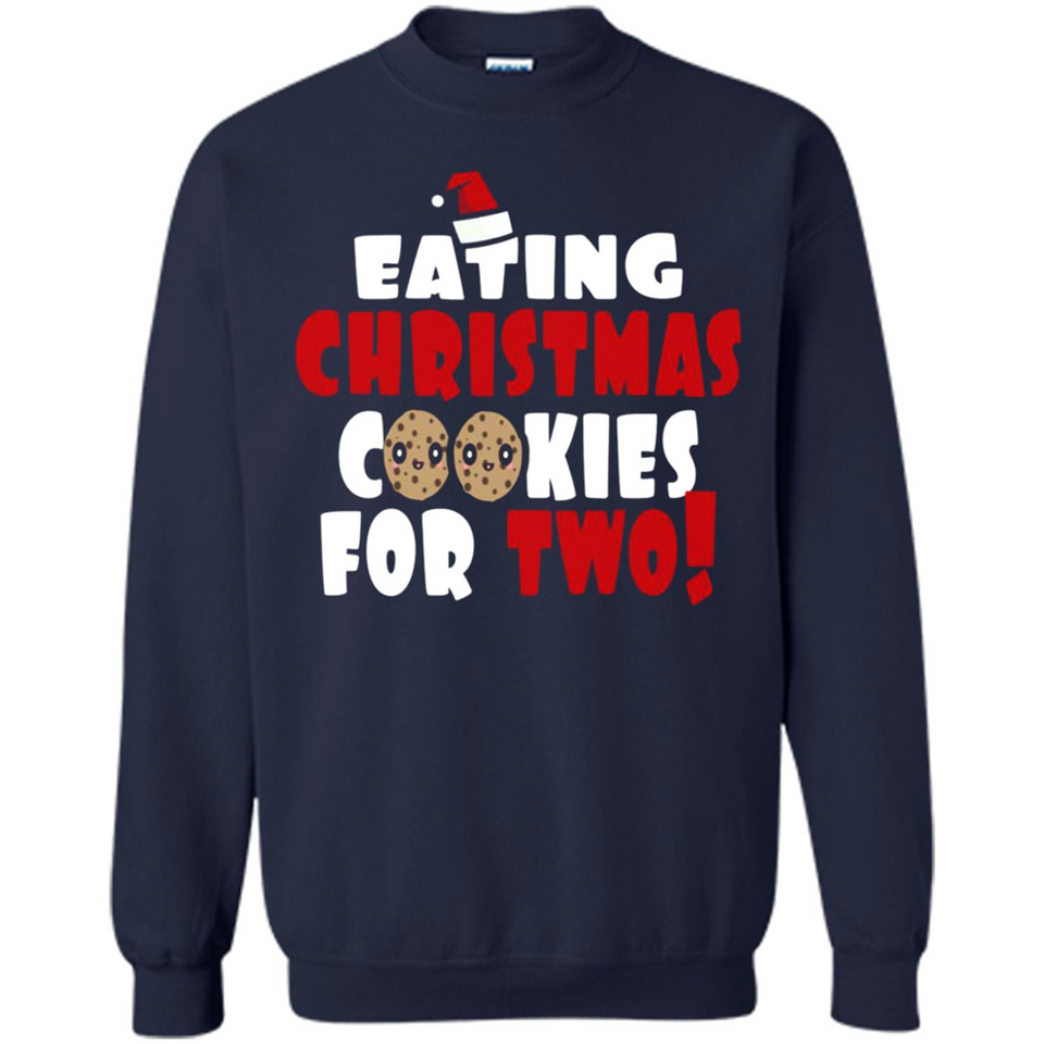 Womens Funny Eating Christmas Cookies For Two Pregnancy - Sweatshirt