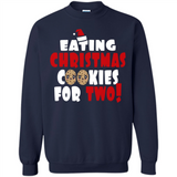 Womens Funny Eating Christmas Cookies For Two Pregnancy - Sweatshirt