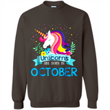 Unicorns are born in October Birthday Rainbow Gift Ladies Custom