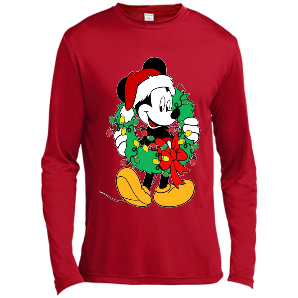 Mickey Mouse Merry Christmas Disney Sweatshirt - Canvas Long Sleeve T-Shirt