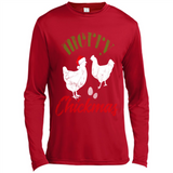 Christmas Chicken Shirt Santa Hens Lover Funny Farmer Gift - Canvas Long Sleeve T-Shirt