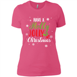 Have A Holly Jolly Christmas T-Shirt Cute Mistletoe - Ladies' Boyfriend T-Shirt