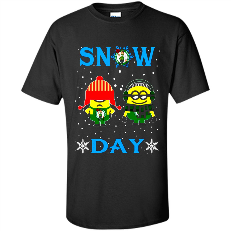 Snow Day Shirt For Boston Celtics Vs Minion Fans pingpong