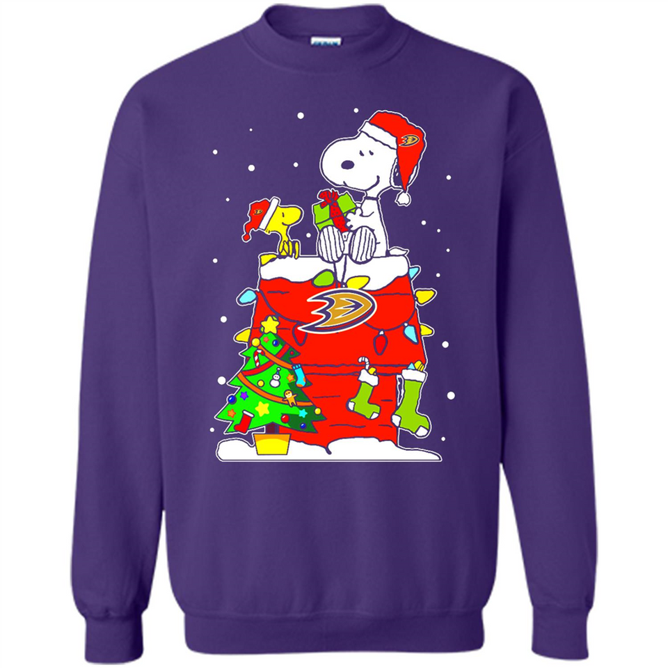 Anaheim Ducks Snoopy Ugly Christmas Sweaters - Sweatshirt