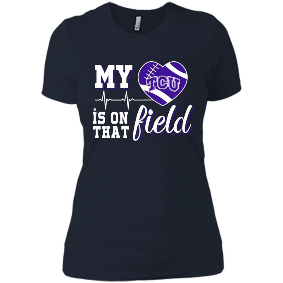 TCU Horned Frogs Football My Heart is on that Field - Ladies' Boyfriend T-Shirt