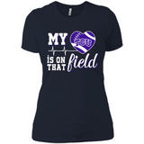 TCU Horned Frogs Football My Heart is on that Field - Ladies' Boyfriend T-Shirt