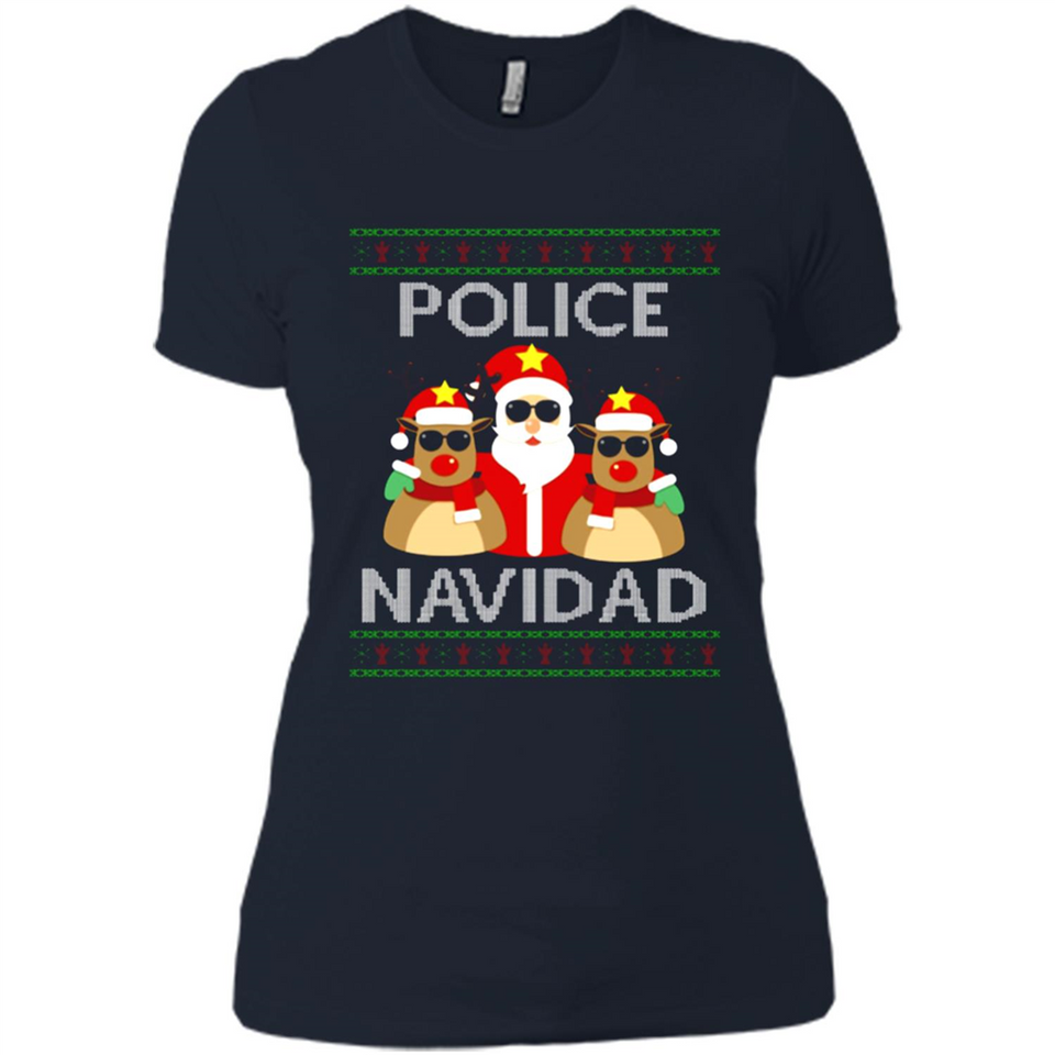FUNNY POLICE NAVIDAD T-SHIRT Santa Christmas Party - Ladies' Boyfriend T-Shirt