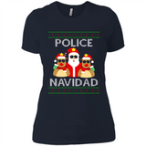 FUNNY POLICE NAVIDAD T-SHIRT Santa Christmas Party - Ladies' Boyfriend T-Shirt