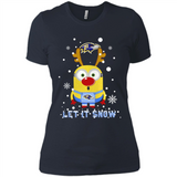 Minion Baltimore Ravens Ugly Christmas Sweater Let it Snow - Ladies' Boyfriend T-Shirt