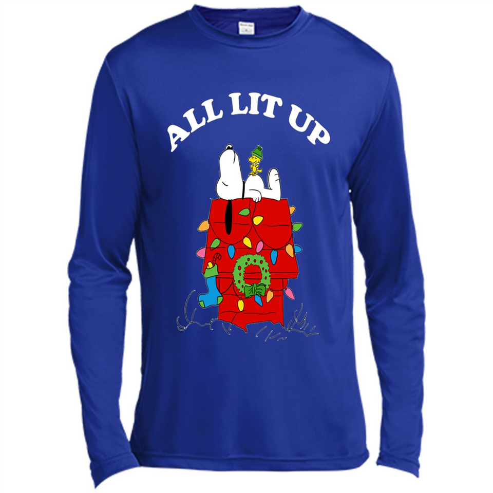 Peanuts By Schulz Snoopy Young Men_s Christmas SweatShirt - Canvas Long Sleeve T-Shirt