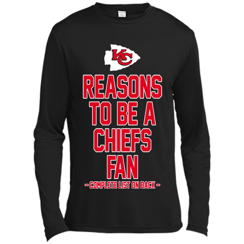 Reasons to be a Kansas City Chiefs Fan Complete List on Back - Canvas Long Sleeve T-Shirt