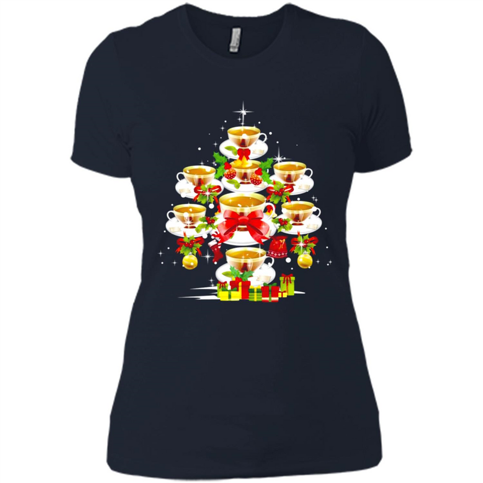 Tea Christmas Tree T-shirt Funny Tea Xmas Gift