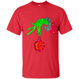 GRINCH HAND HOLDING CALGARY FLAMES GLITTER CHRISTMAS PINGPONG