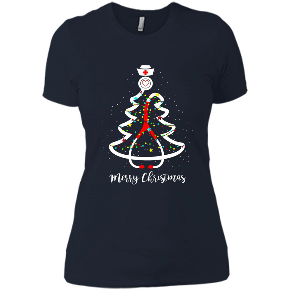 Christmas tree Nurse merry Christmas - Ladies' Boyfriend T-Shirt
