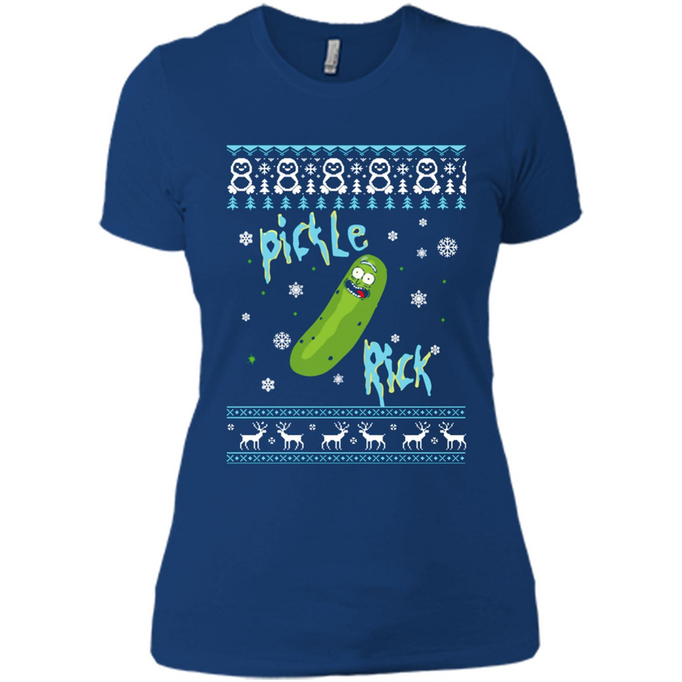 Rick and Morty Pickle Rick Ugly Christmas Sweater - Ladies' Boyfriend T-Shirt