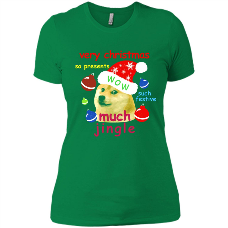 Christmas Doge Meme Shirts Funny Santa Shiba Inu Dog - Ladies' Boyfriend T-Shirt