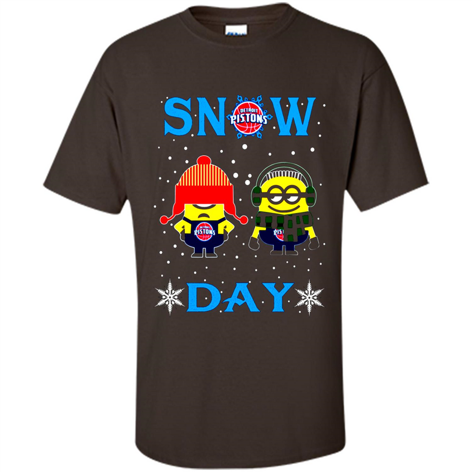 Snow Day Shirt For Detroit Pistons Vs Minion Fans pingpong