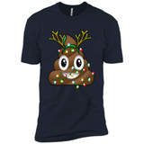 Reindeer Poop Emoji Cute Merry Christmas T-Shirt - Premium Short Sleeve T-Shirt