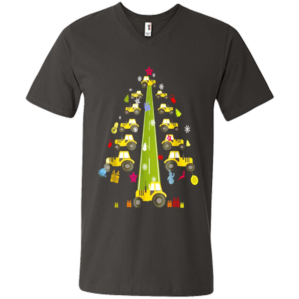 Tractor Car Christmas Tree T-shirt For Drivers