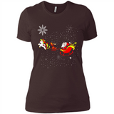 Christmas Unicorn Rudolph and Santa - Ladies' Boyfriend T-Shirt