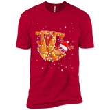 Christmas Lights Sloth Wearing Santa Hat Funny Xmas - Premium Short Sleeve T-Shirt