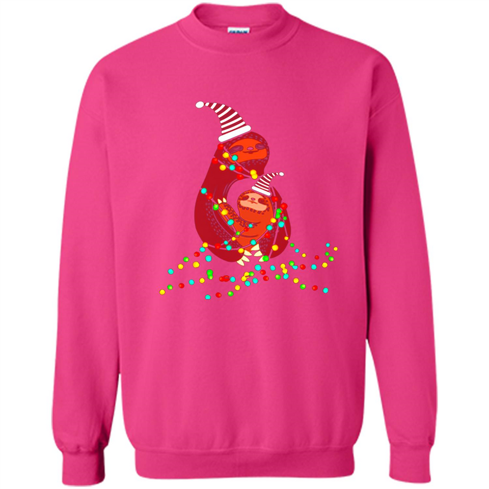 Christmas Lights Sloth Long Sleeve Santa Sloth - Sweatshirt