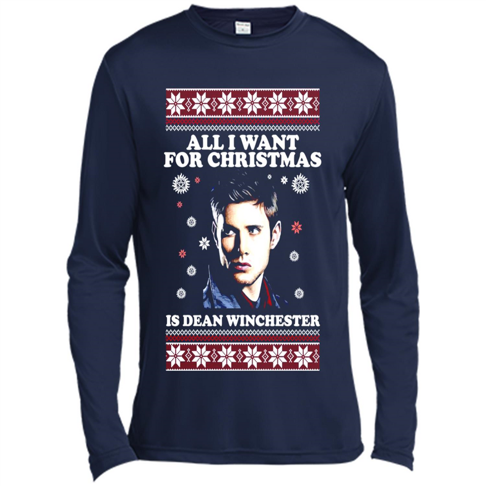 All I want for Christmas is Dean Winchester sweater - Canvas Long Sleeve T-Shirt