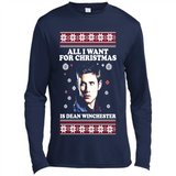 All I want for Christmas is Dean Winchester sweater - Canvas Long Sleeve T-Shirt