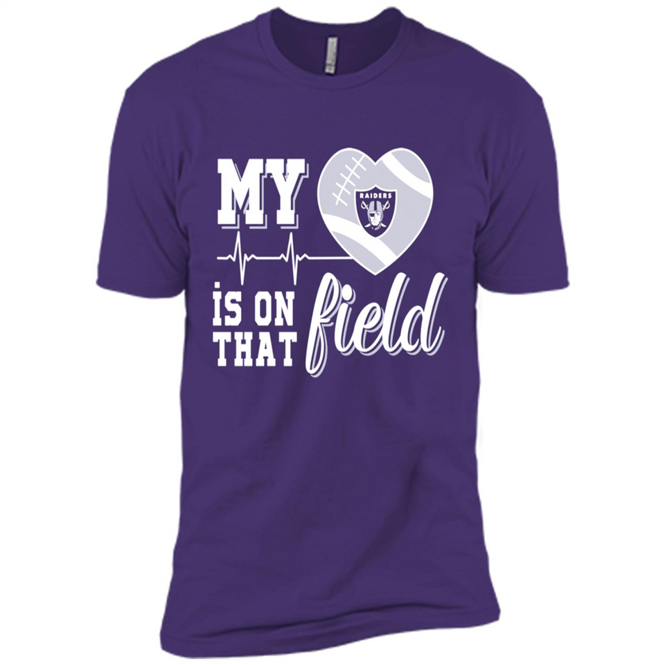 Oakland Raiders Football My Heart is on that Field - Premium Short Sleeve T-Shirt