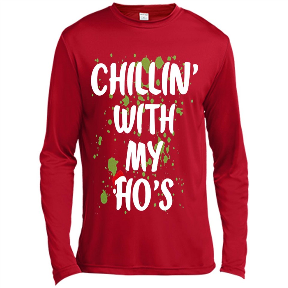 Chillin With My Ho's Funny Christmas - Canvas Long Sleeve T-Shirt