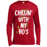 Chillin With My Ho's Funny Christmas - Canvas Long Sleeve T-Shirt